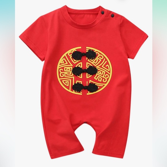 Baby unisex. 6-12Months（80cm）New Year Tang Suit Romper Jumpsuit Sets - Picture 1 of 6